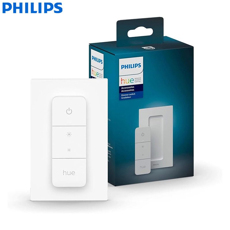 Philips Bulb Hue - フィリップス Hue スマート調光スイッチ リモコン付き Hue ライトのオン/オフ、明るさ調整、配線不要の設置、ホワイトカラー