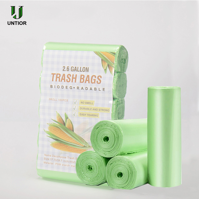 Biodegradable Bin Liner - UNTIOR 堆肥化可能なゴミ袋 2.6 ガロン ゴミ袋 生分解性