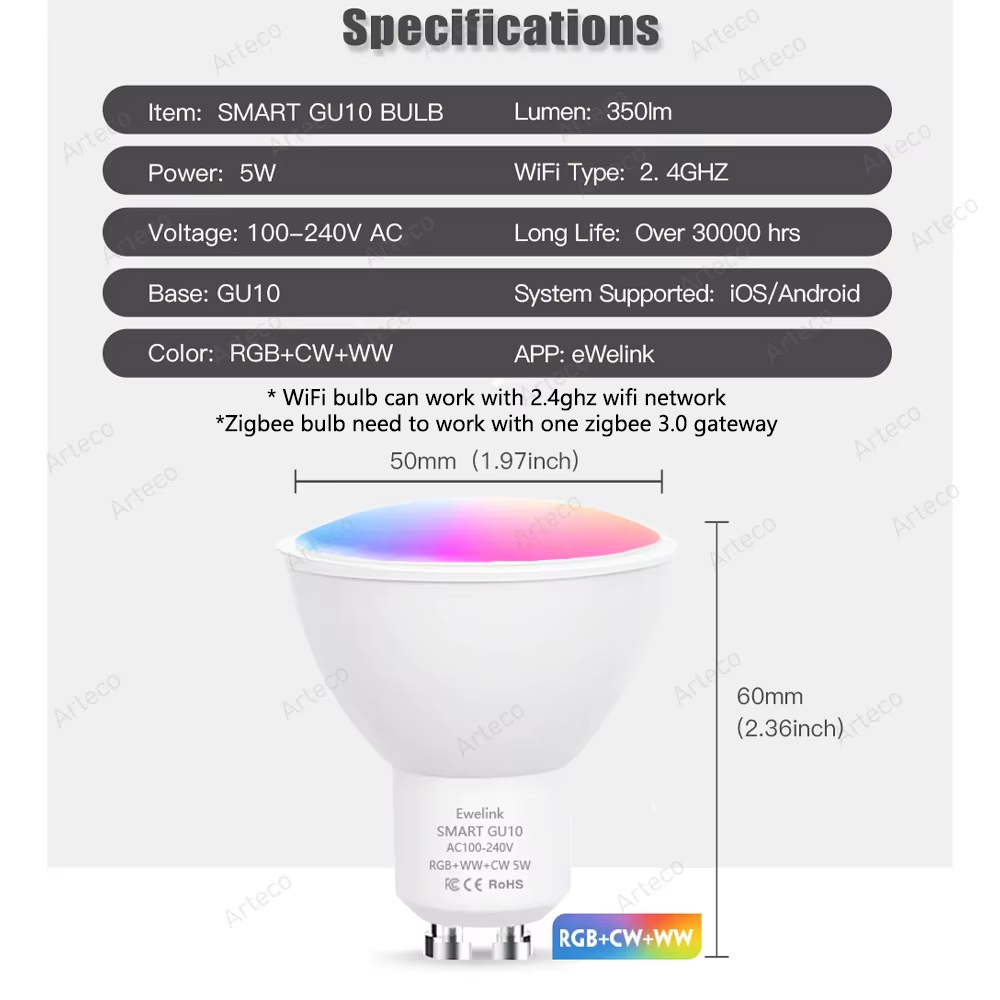 Ewelink GU10 Zigbee LED 電球 WiF - Philips Bulb Hue のレビューと価格