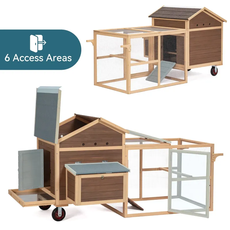 大型で持続可能な木製鶏小屋、屋外用、雨よけ、日よけ、二重壁、 - Sustainable Living Walla Walla のレビューと価格